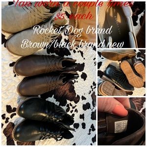 Boots and dress shoes of all kinds and colors